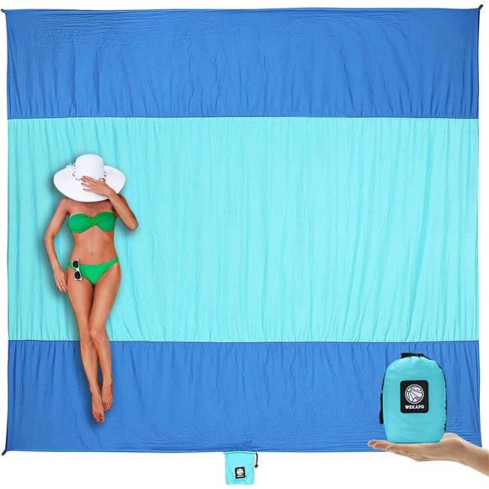 Beach Blanket Sandproof, Extra Large Beach Mat, Big & Compact Sand Free Mat